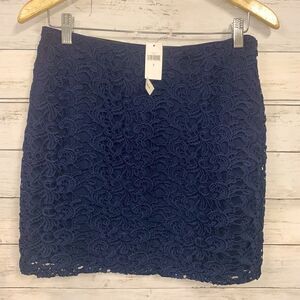 Banana Republic Eyelet Navy Blue Skirt Size 2